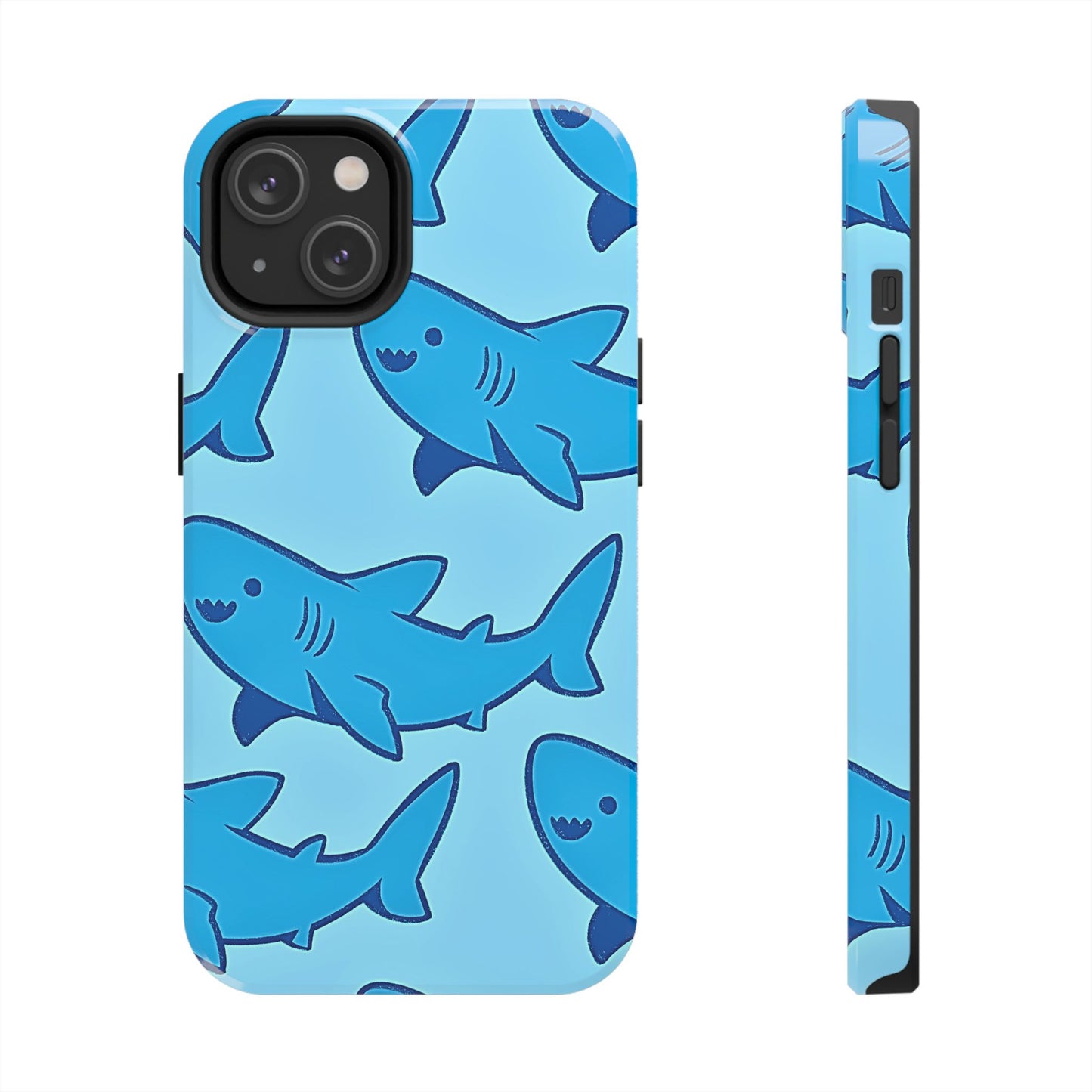 Smiley Shark Fun Pattern Tough Phone Case | Animals