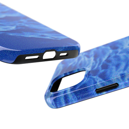 Funda resistente para teléfono azul oscuro con olas del océano borrosas | Estética