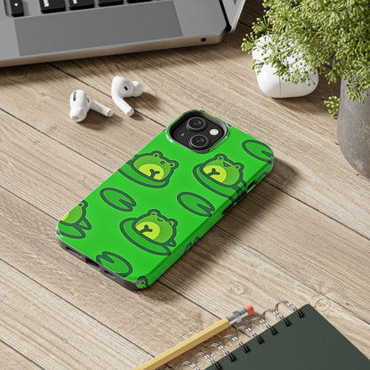 Cute Green Frogs Pattern Tough Phone Case | Animals
