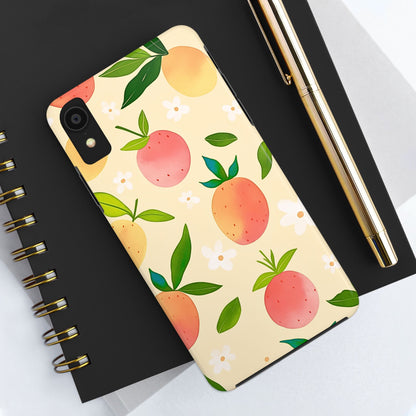 Mango Orange Fruit Pattern Tough Phone Case | Aesthetic