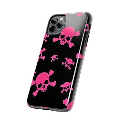 Funda resistente para teléfono estilo emo con calavera rosa | Estética