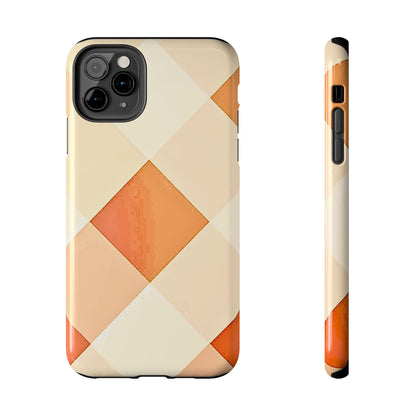 Pastel Minimalist Two-Tone Checkerboard Tough Phone Case | Aesthetic