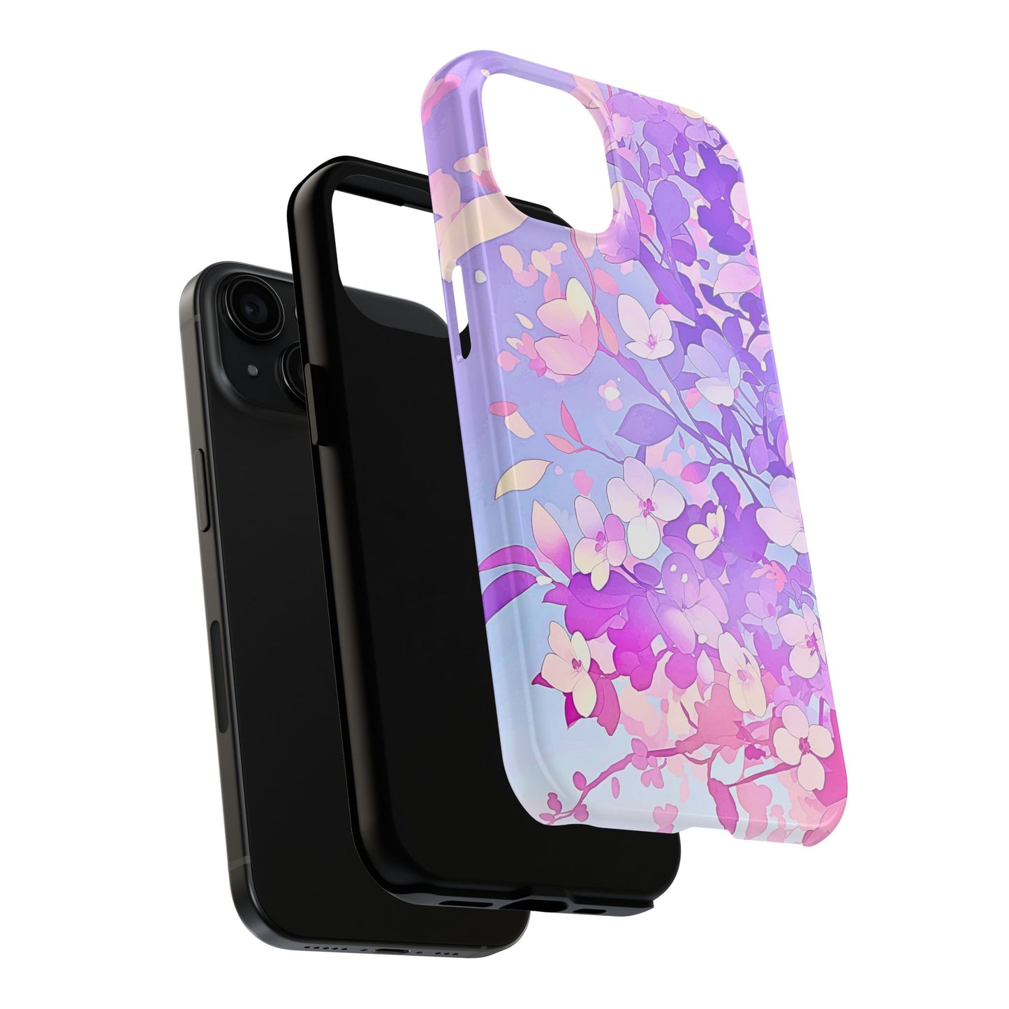 Funda resistente para teléfono con delicados estampados florales en tonos pastel | Estética