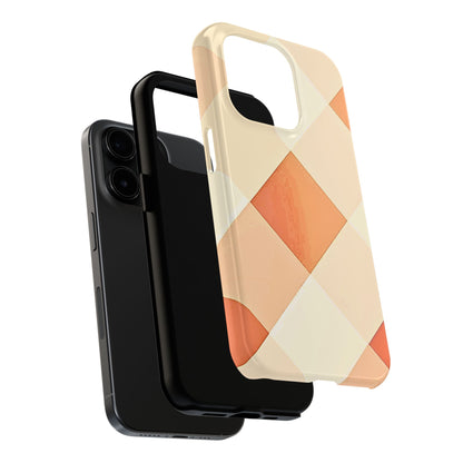 Pastel Minimalist Two-Tone Checkerboard Tough Phone Case | Aesthetic