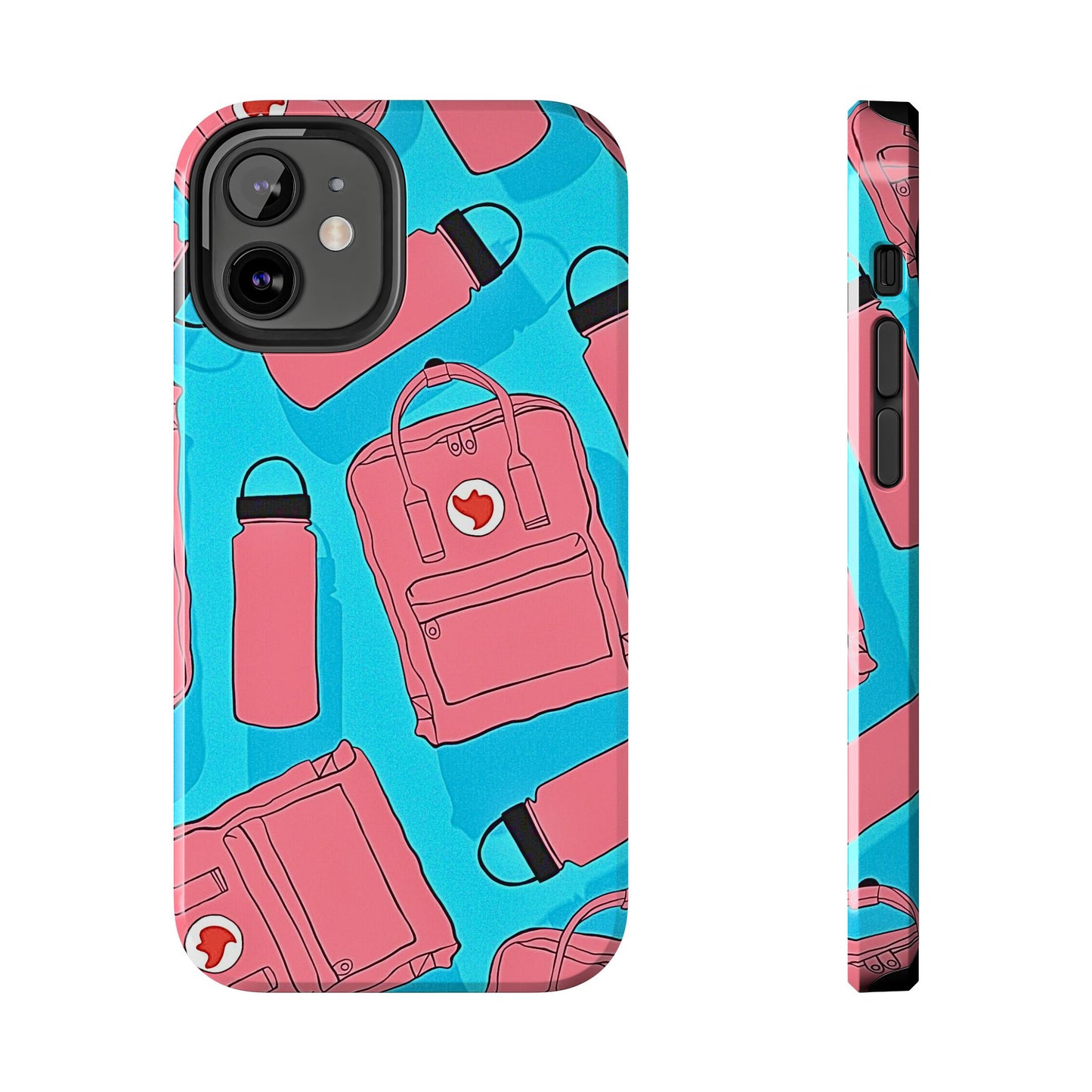 VSCO Kanken Backpack Water Bottle Pink & Blue Tough Phone Case | Aesthetic