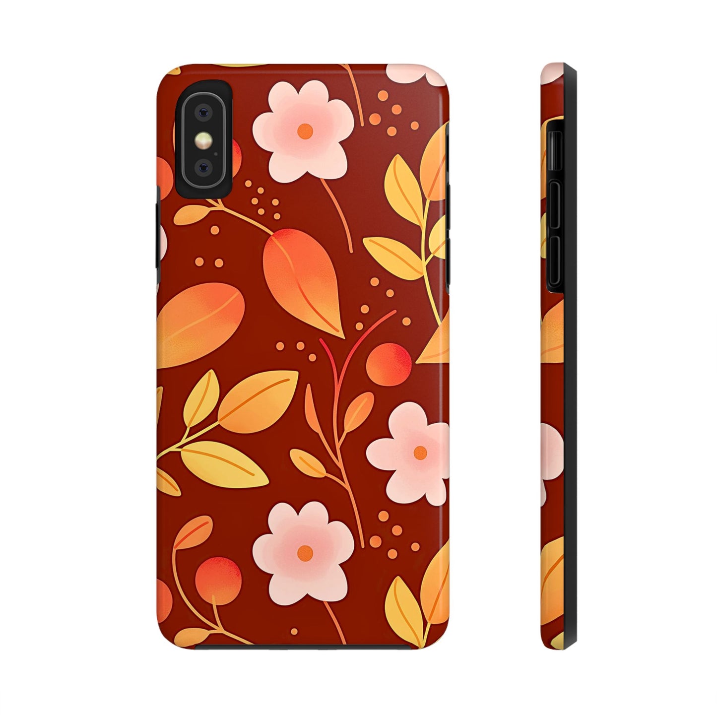 Autumn Fall Leaf Pattern Tough Phone Case | Aesthetic