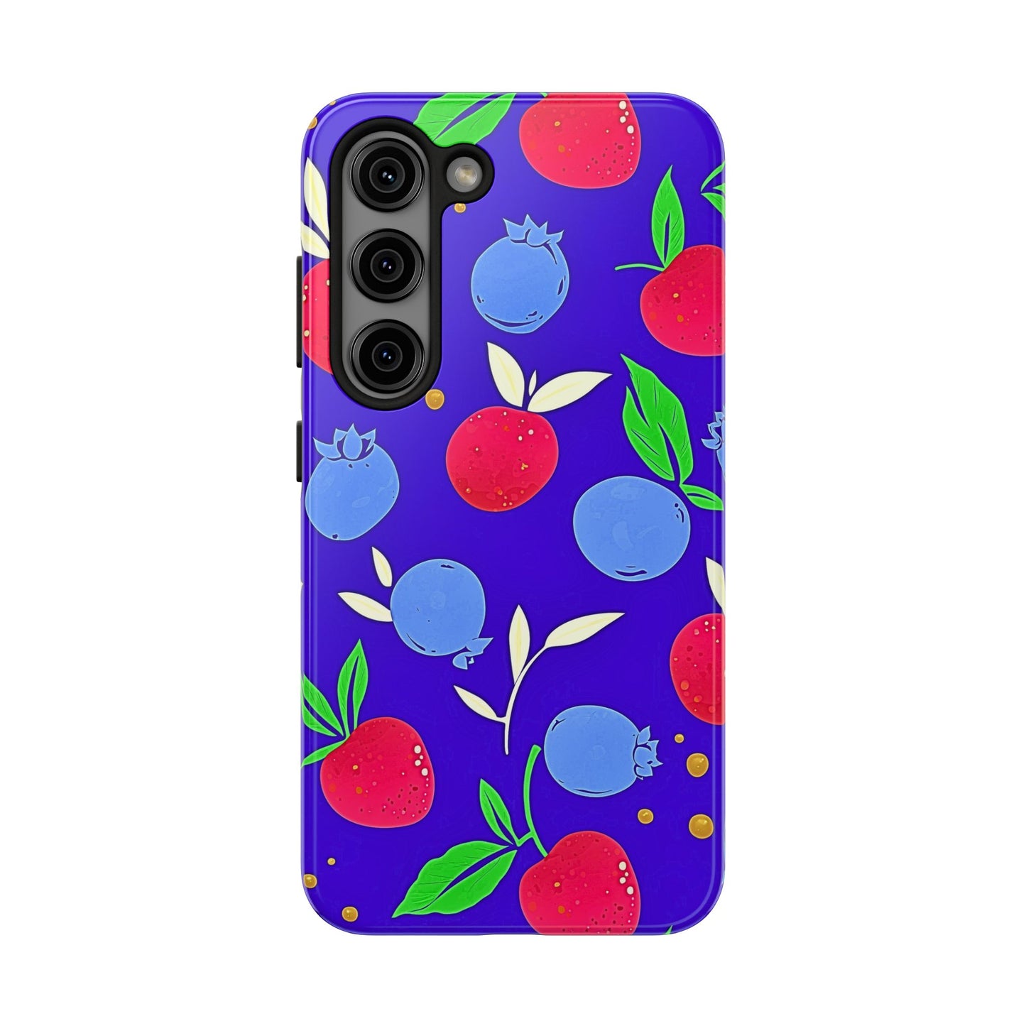 Funda resistente para teléfono con diseño de arándanos y fresas | Estética