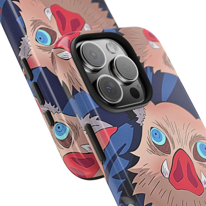 Inosuke Hashibira Head Pattern Tough Phone Case | Anime - Demon Slayer