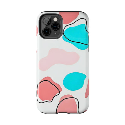 Abstract Shapes Preppy Pastel Style (Version 1) Tough Phone Case | Aesthetic