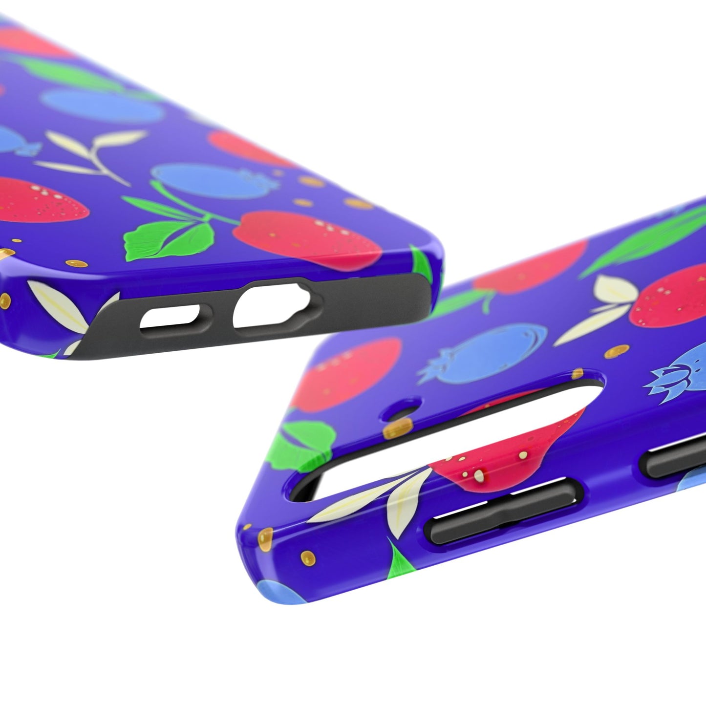 Funda resistente para teléfono con diseño de arándanos y fresas | Estética