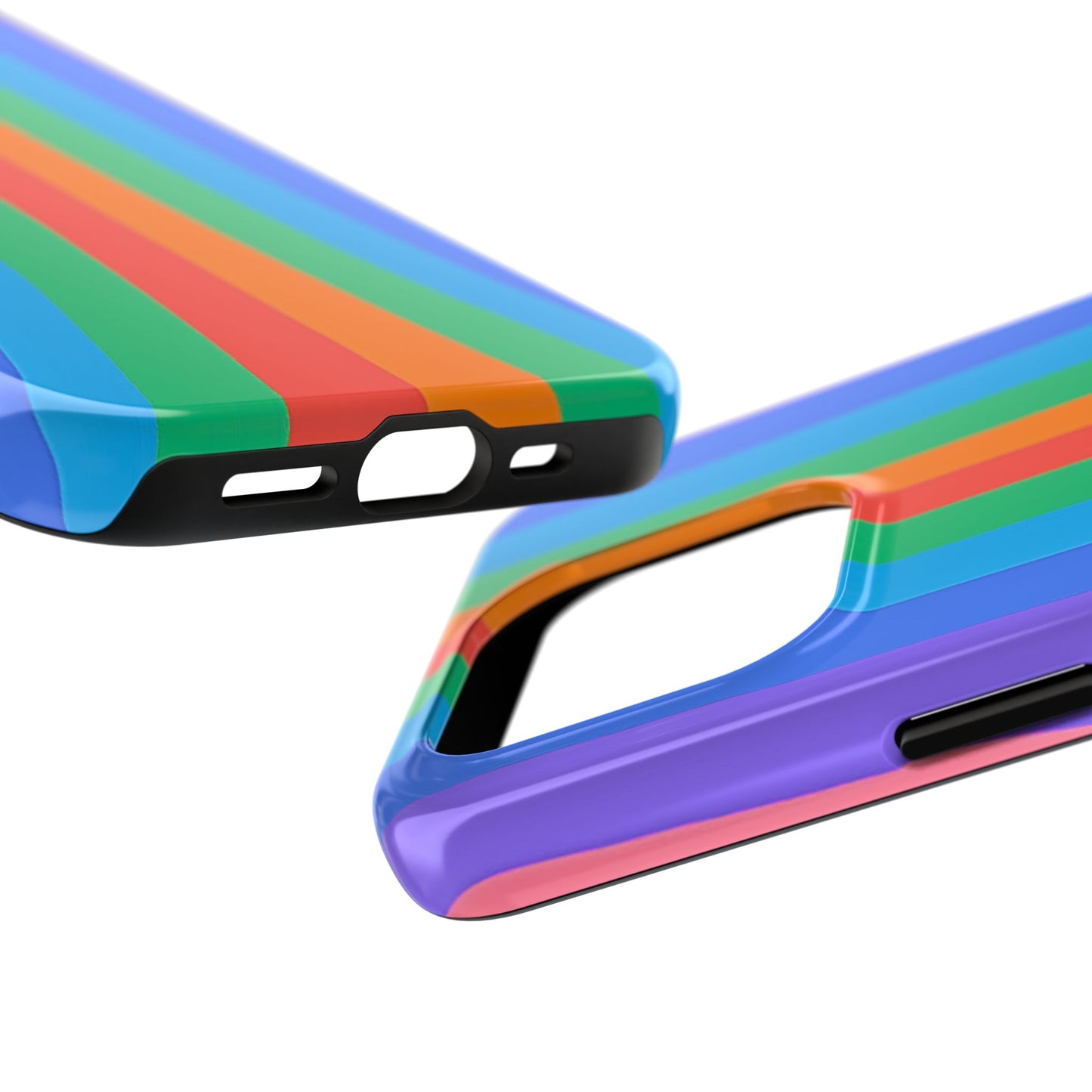 Funda resistente para teléfono con líneas de arcoíris hippies | Estética
