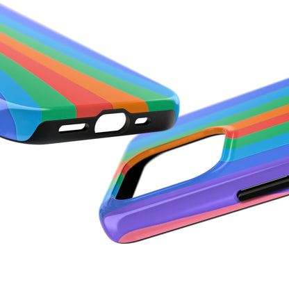 Funda resistente para teléfono con líneas de arcoíris hippies | Estética