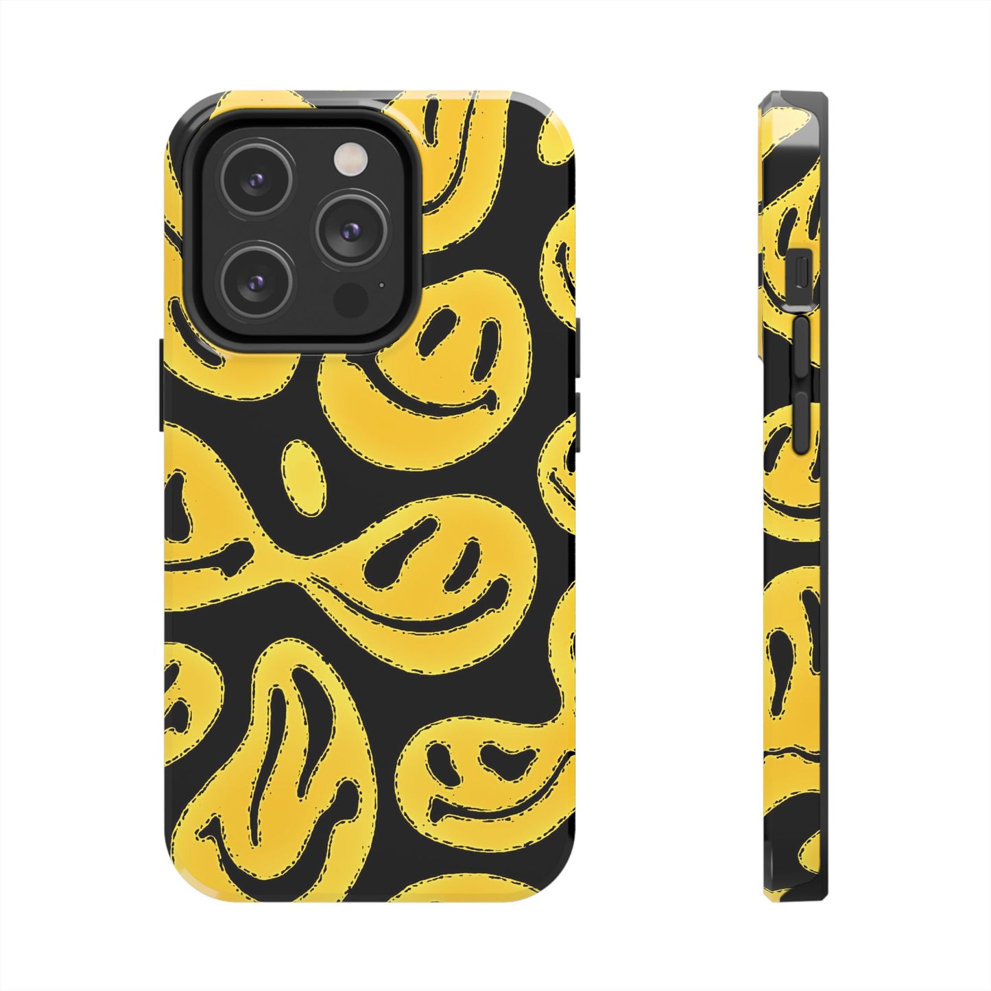 Funda resistente para teléfono con cara sonriente psicodélica colorida (versión 1) | Estética