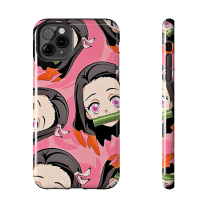 Nezuko Kamado Head Pattern Tough Phone Case | Anime - Demon Slayer