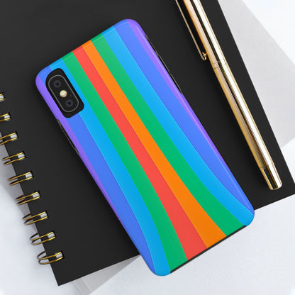 Funda resistente para teléfono con líneas de arcoíris hippies | Estética