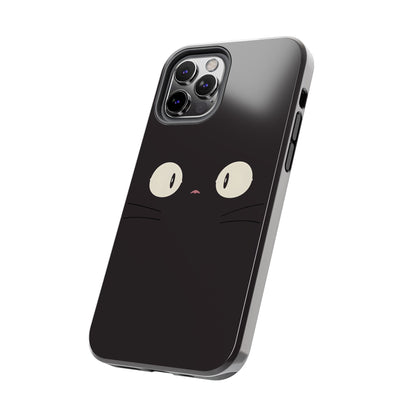 Adorable Black Cat Face and Eyes Minimal Tough Phone Case | Animals