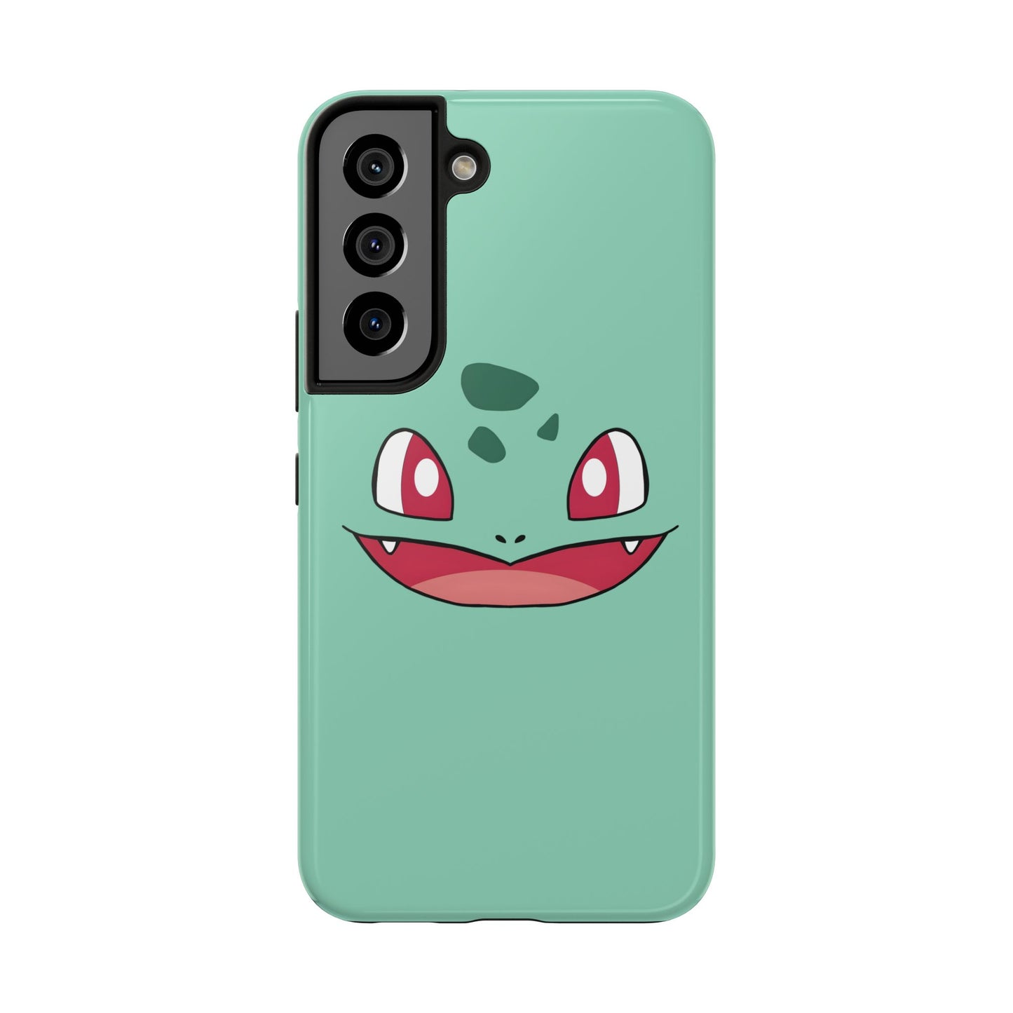 Green Leaf Dino Smile Red Eyes Cute Creature Tough Phone Case | Anime