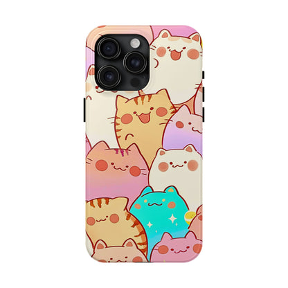 Kawaii Chubby Adorable Cats Tough Phone Case | Animals