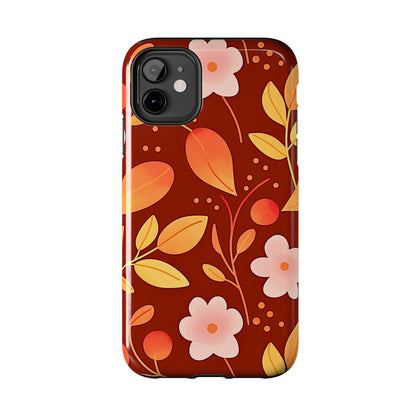 Autumn Fall Leaf Pattern Tough Phone Case | Aesthetic