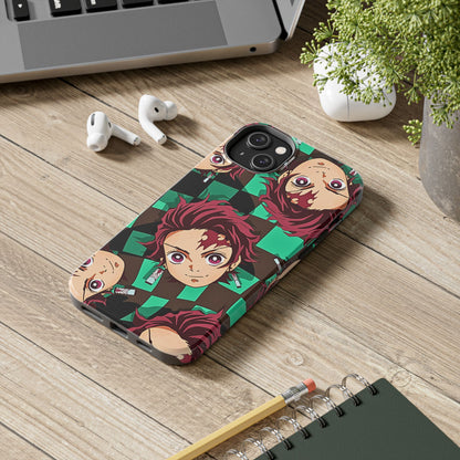 Tanjiro Kamado Head Pattern Tough Phone Case | Anime - Demon Slayer