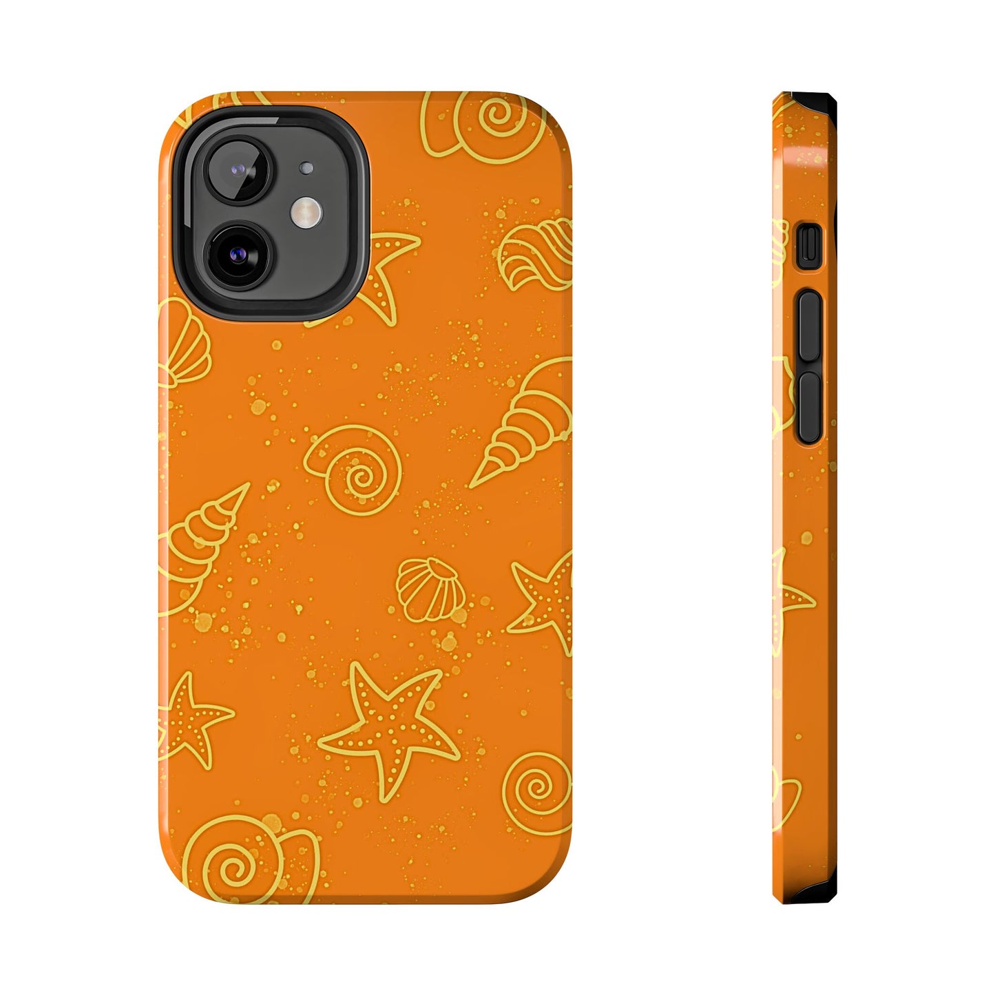 Funda resistente para teléfono con diseño de conchas naranjas | Estética