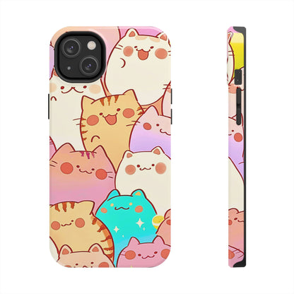 Kawaii Chubby Adorable Cats Tough Phone Case | Animals