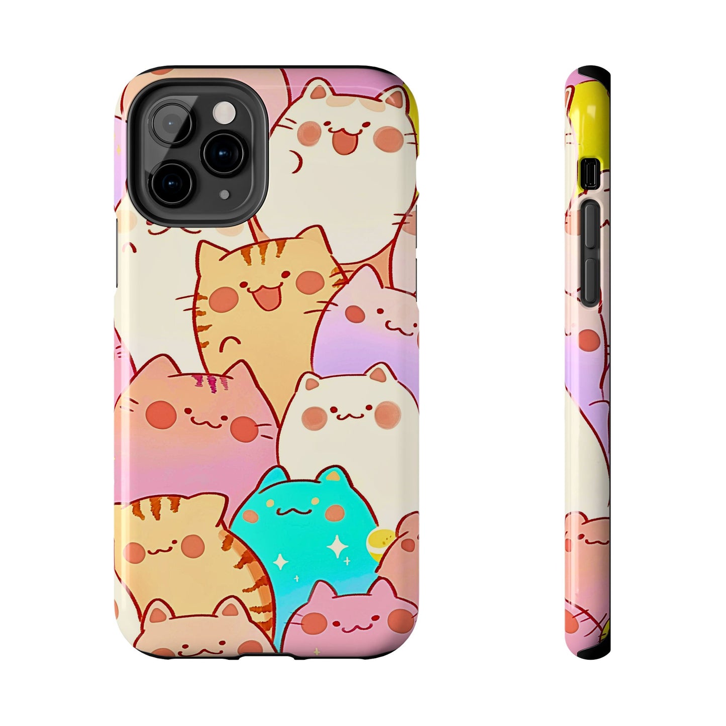 Kawaii Chubby Adorable Cats Tough Phone Case | Animals