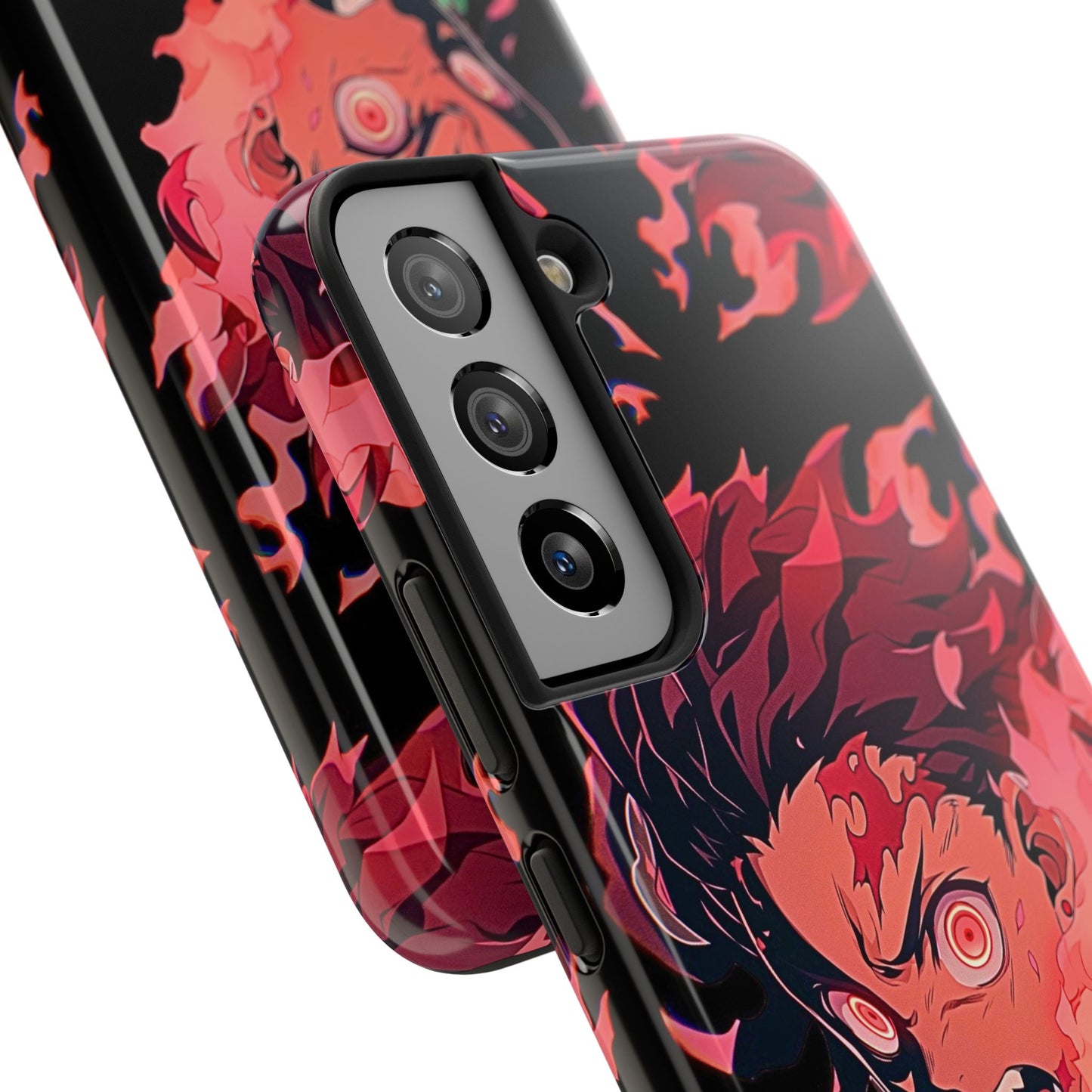 Tanjiro Kamado Flamed Style Black Tough Phone Case | Anime - Demon Slayer