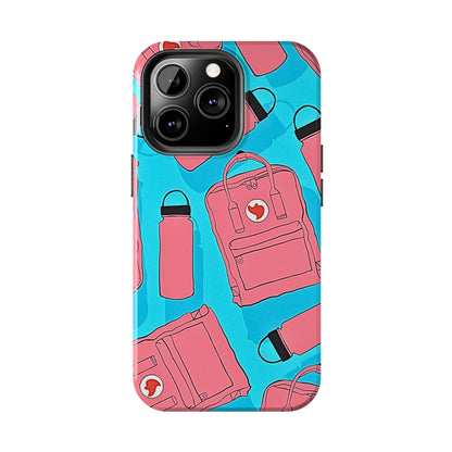 VSCO Kanken Backpack Water Bottle Pink & Blue Tough Phone Case | Aesthetic