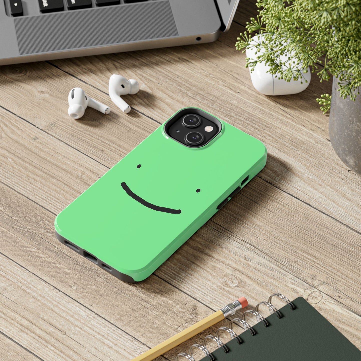 Simple Smile Green Face Tough Phone Case | Other
