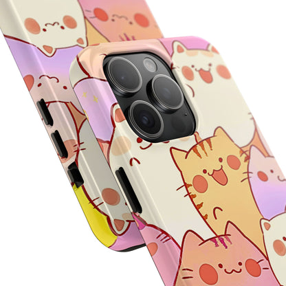 Kawaii Chubby Adorable Cats Tough Phone Case | Animals