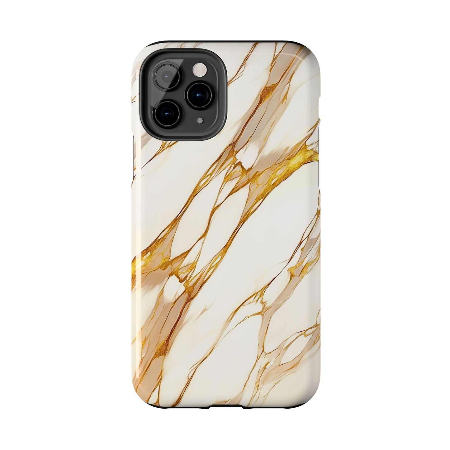 Funda/Cubierta resistente para teléfono con textura de mármol dorado de lujo | Estética