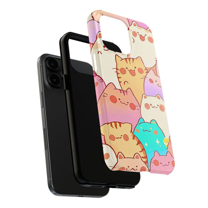 Kawaii Chubby Adorable Cats Tough Phone Case | Animals
