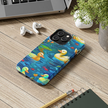 Ducks in the Pond Pattern Style Tough Phone Case | Animals