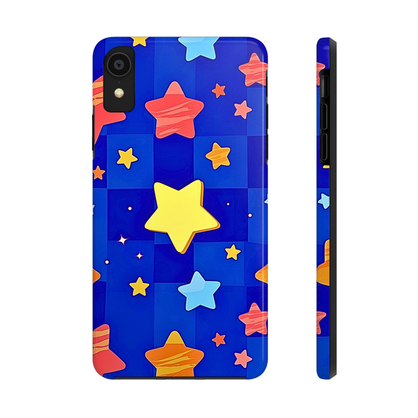 Funda resistente para teléfono con estampado de estrellas vibrantes y preppy | Estética