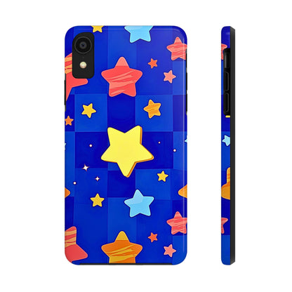 Funda resistente para teléfono con estampado de estrellas vibrantes y preppy | Estética