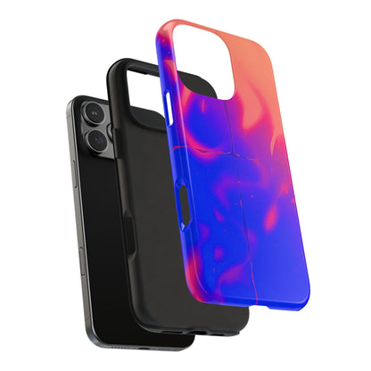 Funda resistente para teléfono con diseño de llamas, degradado abstracto y resplandor del atardecer | Estética
