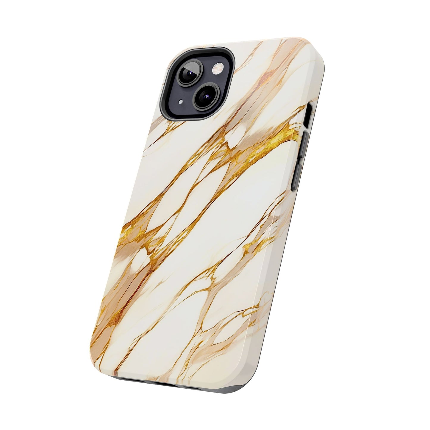 Funda/Cubierta resistente para teléfono con textura de mármol dorado de lujo | Estética