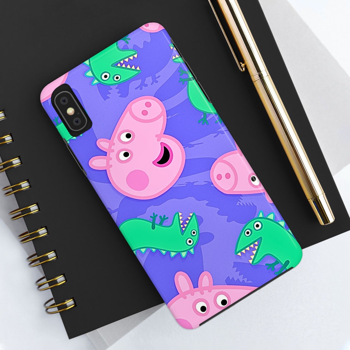 Peppa Pig & George Dinosaur Pattern Tough Phone Case | Cartoons - Peppa Pig