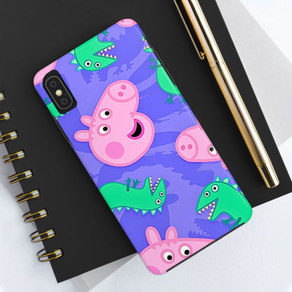Peppa Pig & George Dinosaur Pattern Tough Phone Case | Cartoons - Peppa Pig