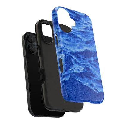 Funda resistente para teléfono azul oscuro con olas del océano borrosas | Estética