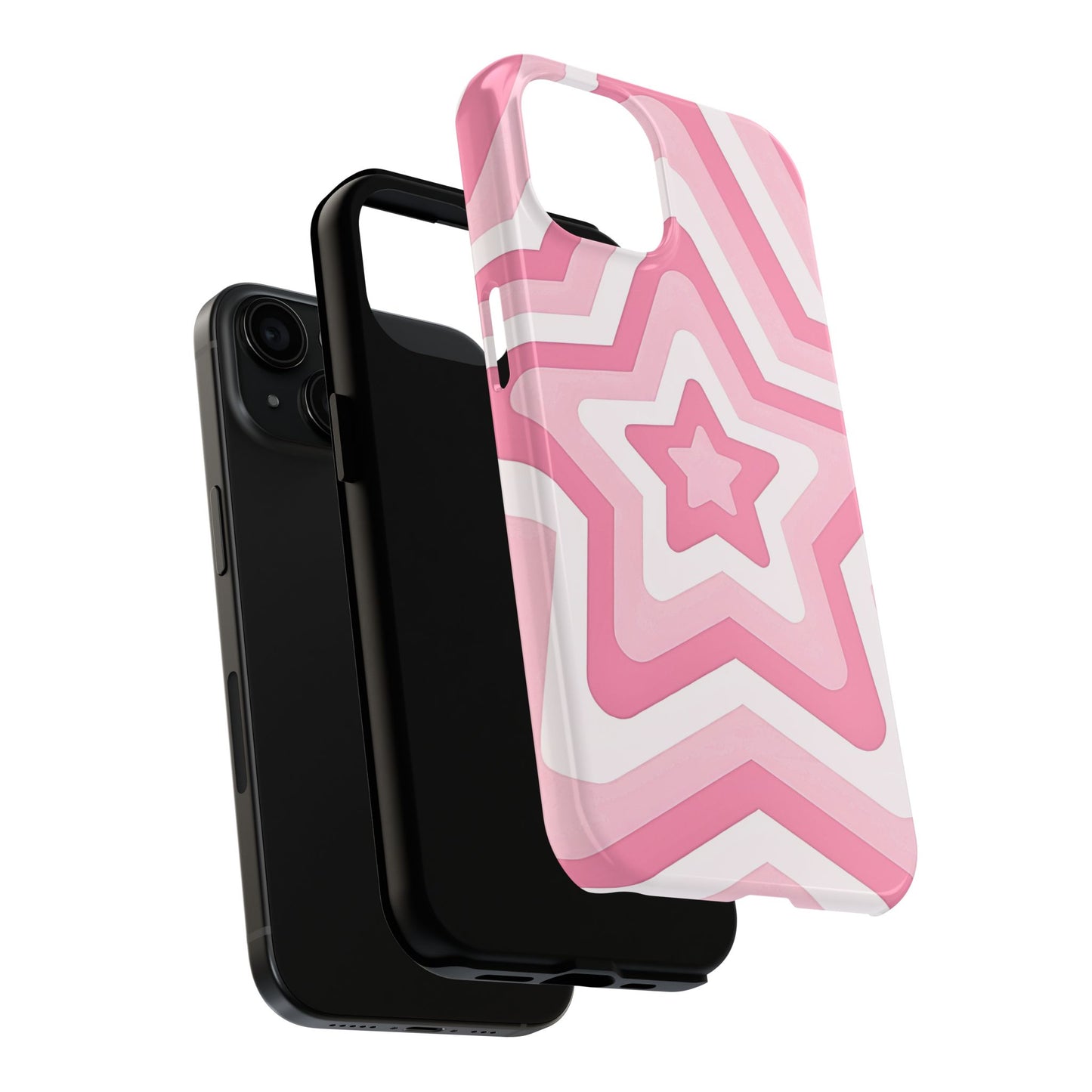 Pink Preppy Star Pattern Style Tough Phone Case | Aesthetic