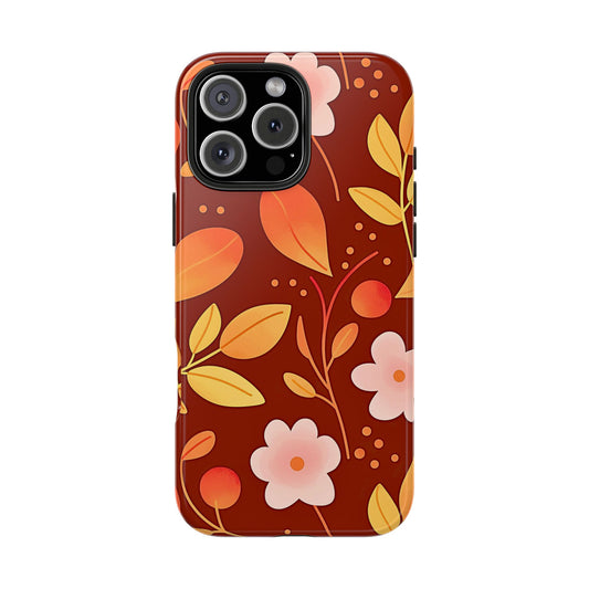 Autumn Fall Leaf Pattern Tough Phone Case | Aesthetic