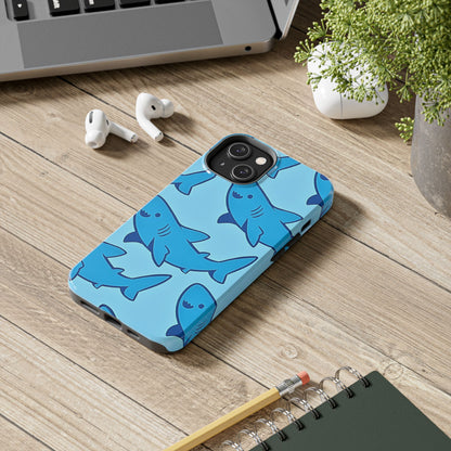 Smiley Shark Fun Pattern Tough Phone Case | Animals