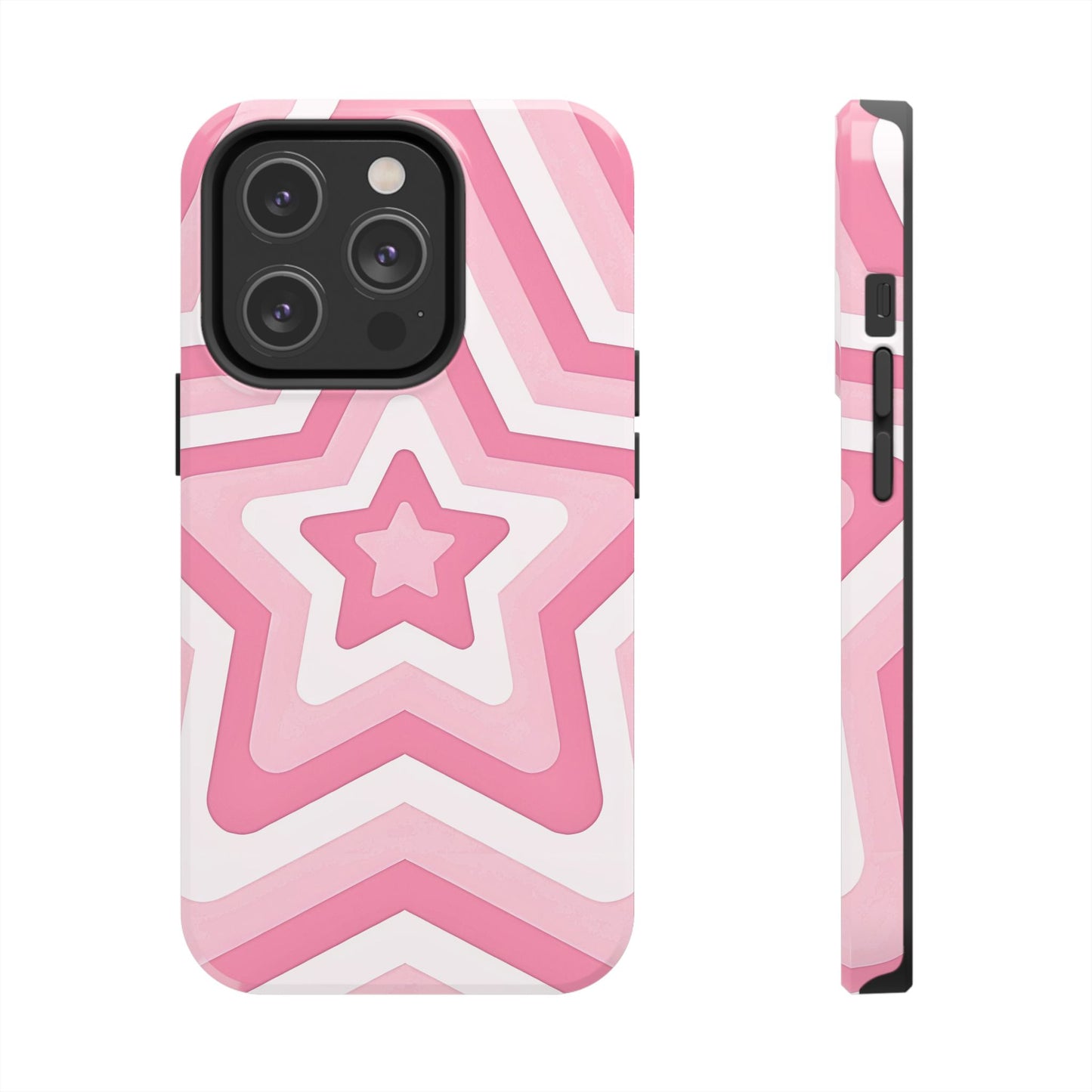 Pink Preppy Star Pattern Style Tough Phone Case | Aesthetic