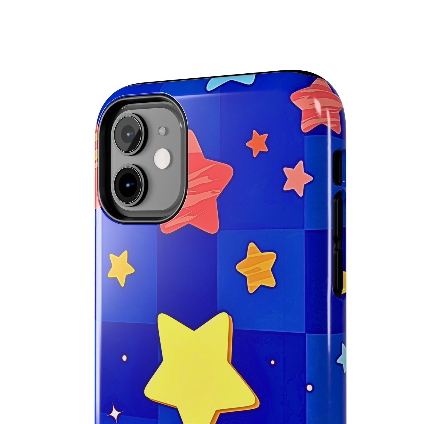 Funda resistente para teléfono con estampado de estrellas vibrantes y preppy | Estética