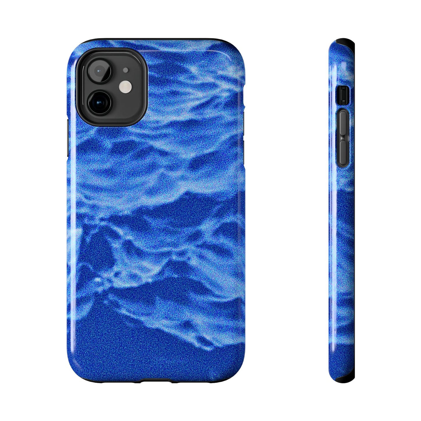 Funda resistente para teléfono azul oscuro con olas del océano borrosas | Estética