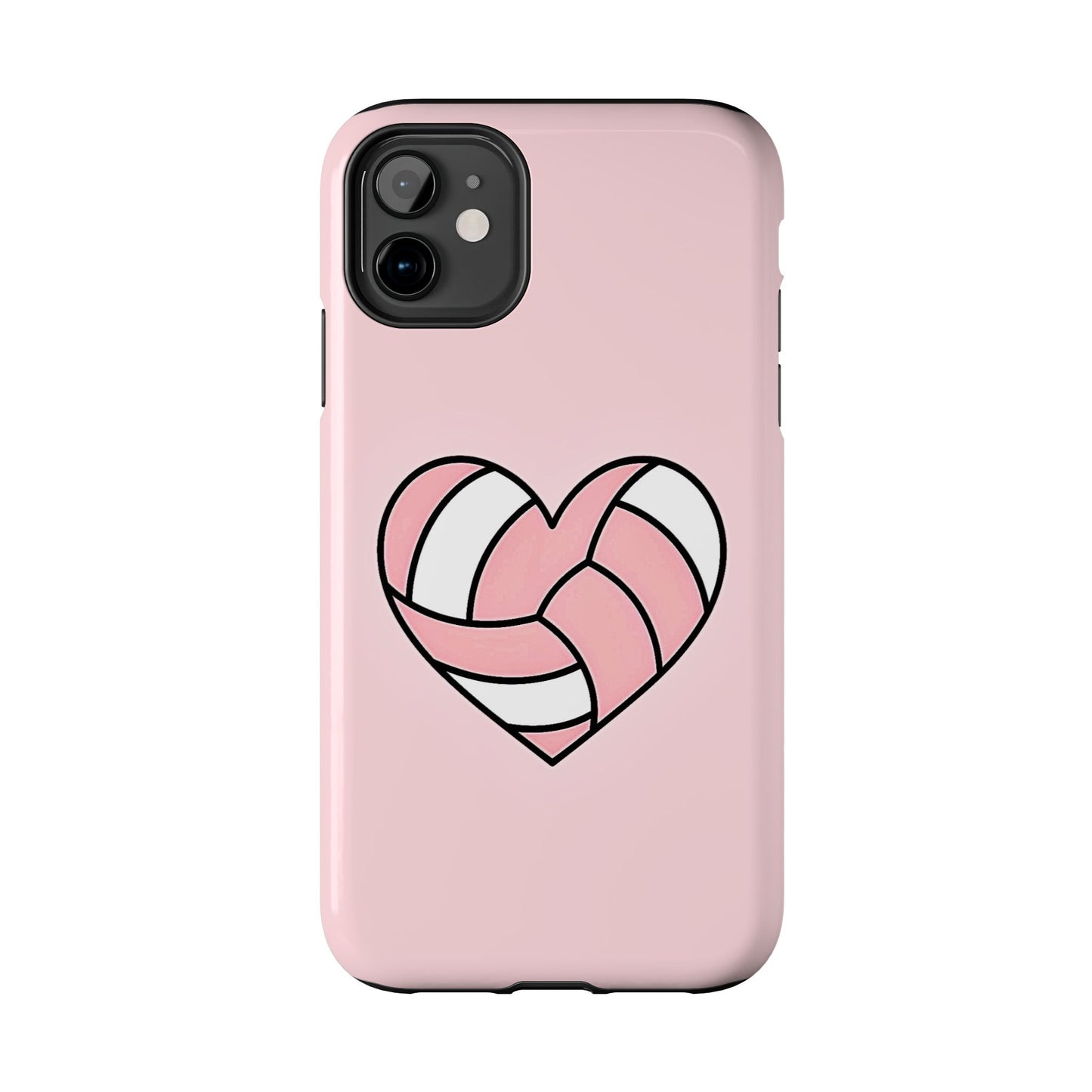 Pink Volleyball Heart Tough Phone Case | Aesthetic