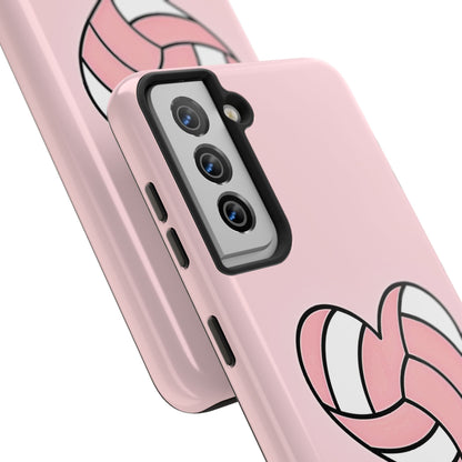 Pink Volleyball Heart Tough Phone Case | Aesthetic