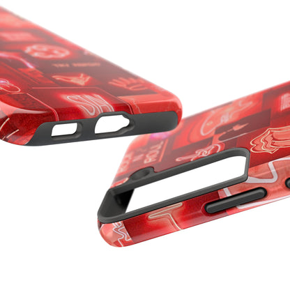 Funda resistente para teléfono con diseño de neón rojo | Estética